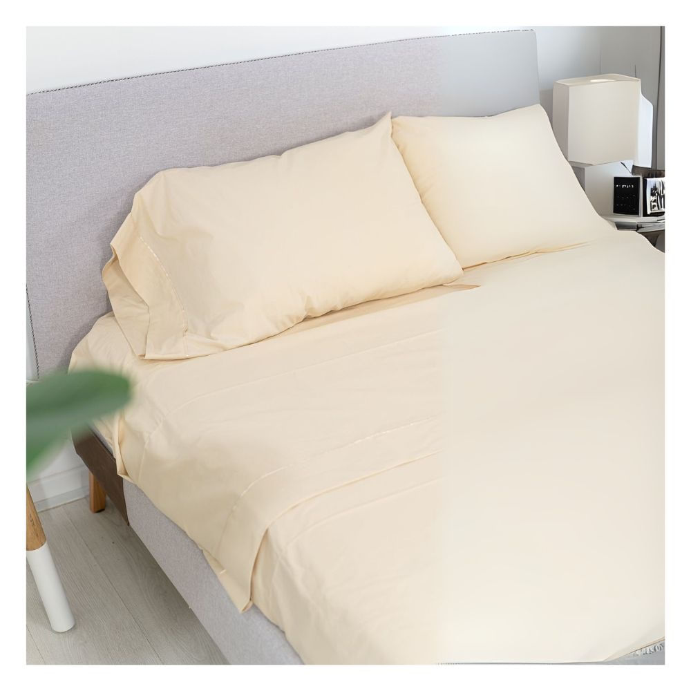 Sábanas queen ivory 100 % algodón bramante 200 hilos Lima Tienda