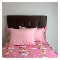 Sábanas 1 plaza Unicornio 100 % algodón bramante 200 hilos