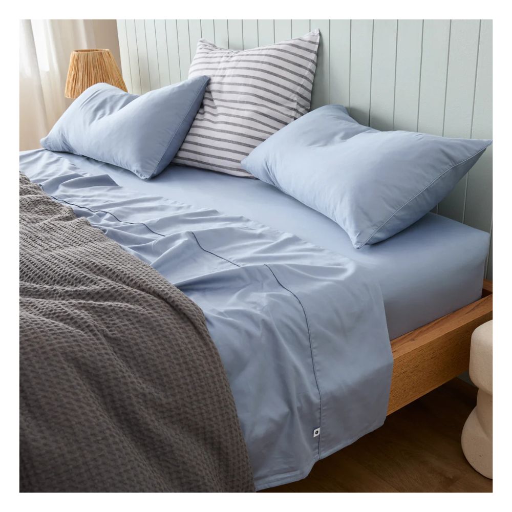 Sábanas 1 plaza celeste 100 % algodón bramante 200 hilos Lima Tienda