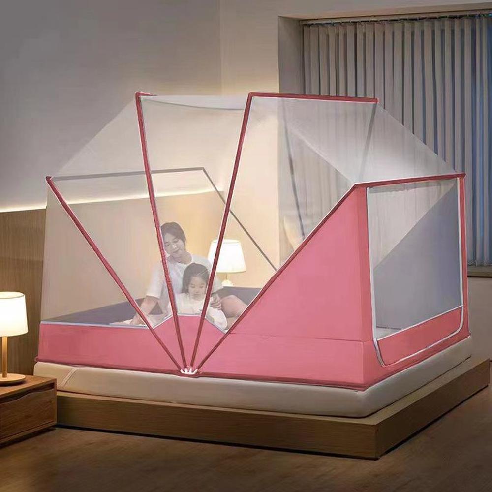 MOSQUITERA PORTÁTIL PLEGABLE Para Cama de 2Plz Rosado fucsia
