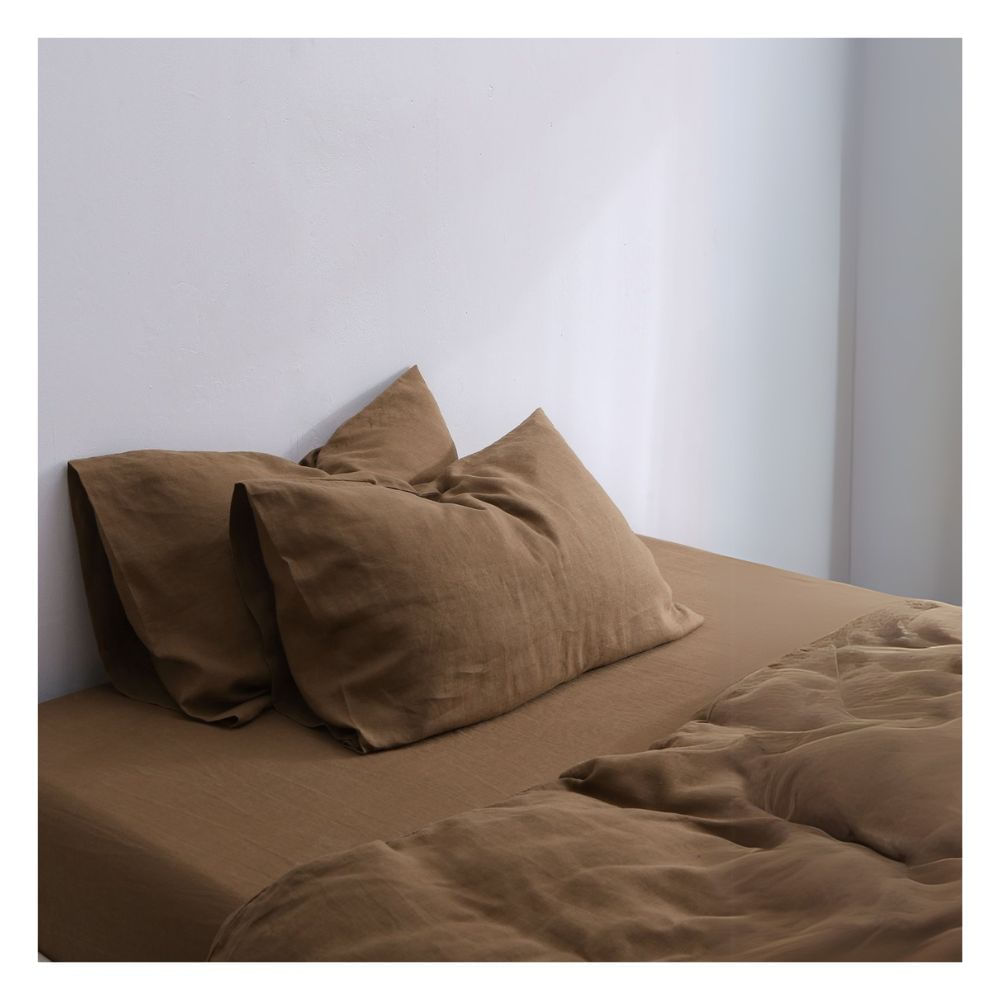 Sábanas queen avellana 100 % algodón bramante 200 hilos Lima Tienda