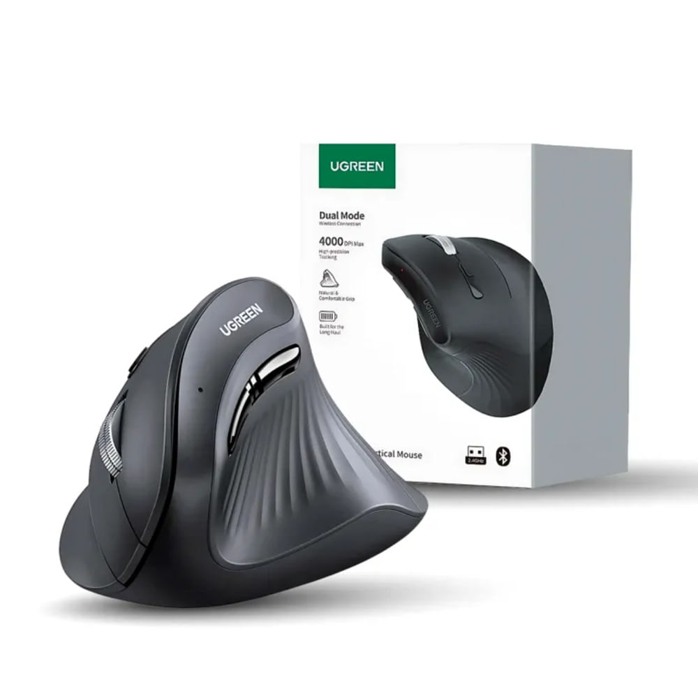 Mouse Ergonómico Vertical UGREEN MU008 | 4000 DPI | Bluetooth