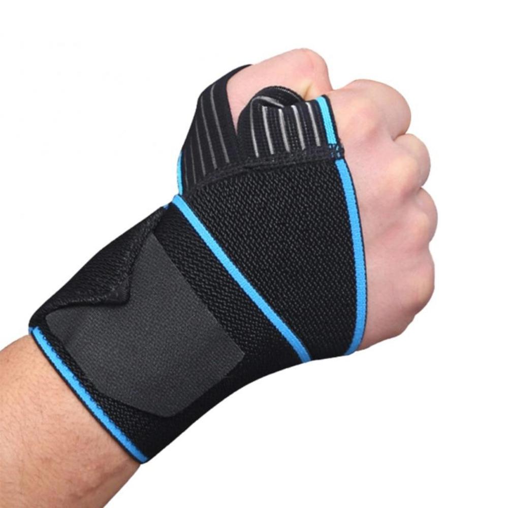 Par de muñequeras Elásticas Deportivas Celeste