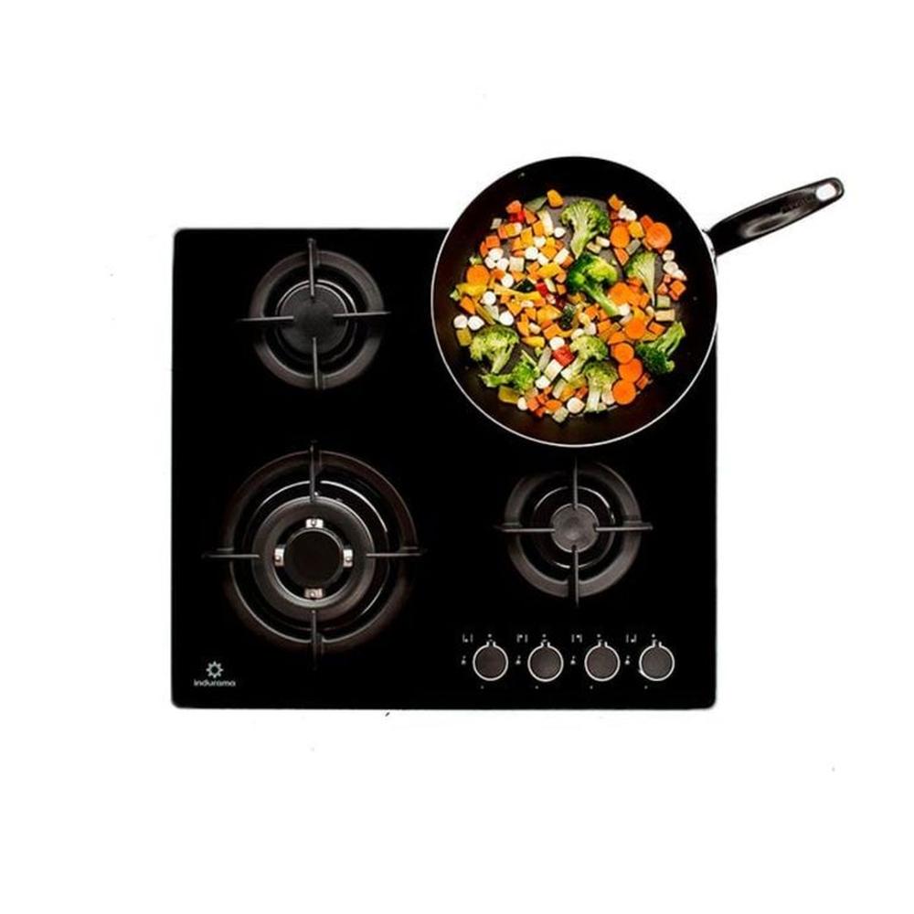 ENCIMERA EMPOTRABLE A GAS GLP INDURAMA 4 HORNILLAS EGASI-604VDNEG