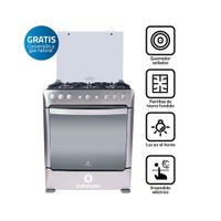 COCINA INDURAMA PARMA ZAFIRO 6 HORNILLAS CROMA