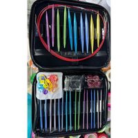 Agujas de Tejer Circulares Intercambiables de Aluminio Aguja Ganchillo Crochet 40 Piezas