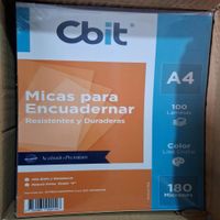 Micas PVC A4 para Anillados CBIT - Color Liso Cristal de 180 Micrones - Paquete x100 und