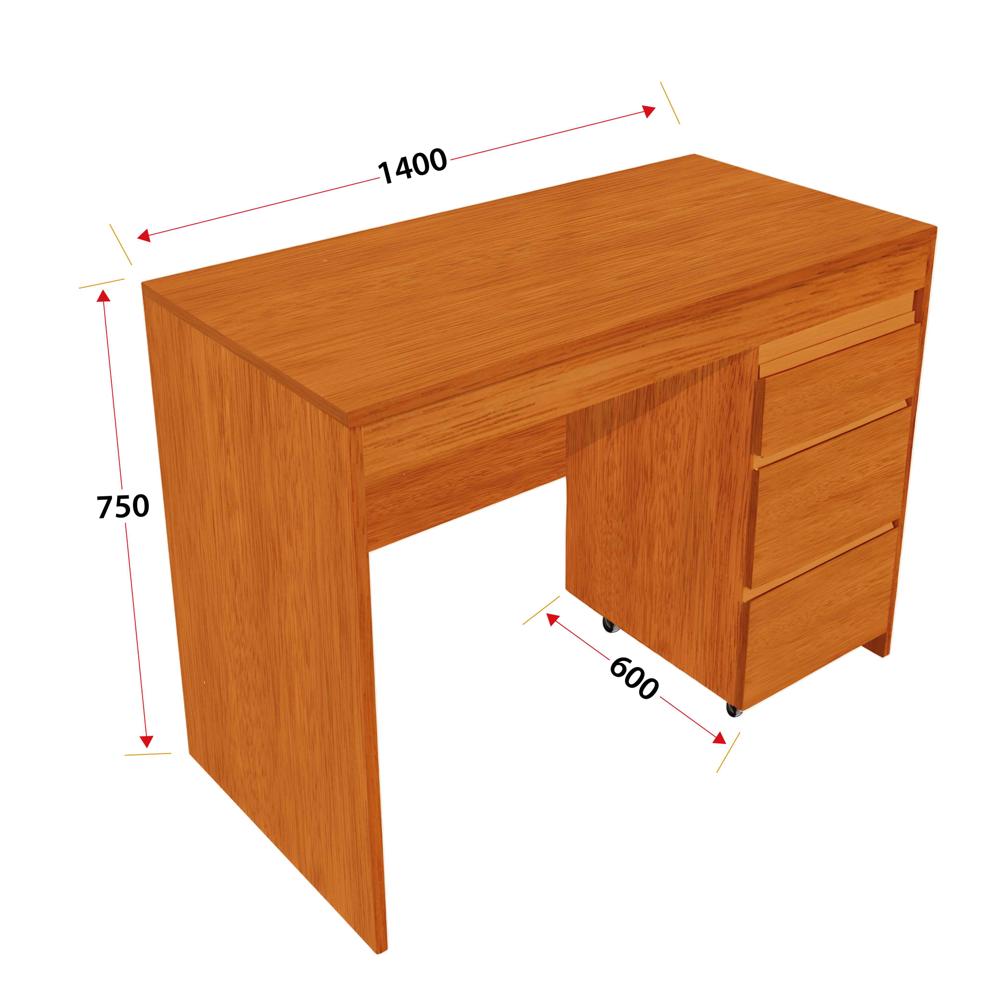 Escritorio de madera tornillo con cajonera