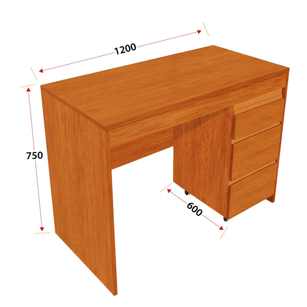 Escritorio de madera tornillo con cajonera