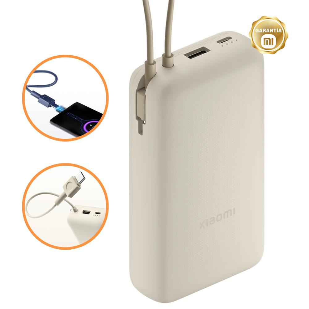 PowerBank XIAOMI 20000 mAh de Carga Rápida 33W Tan (Cable Integrado)