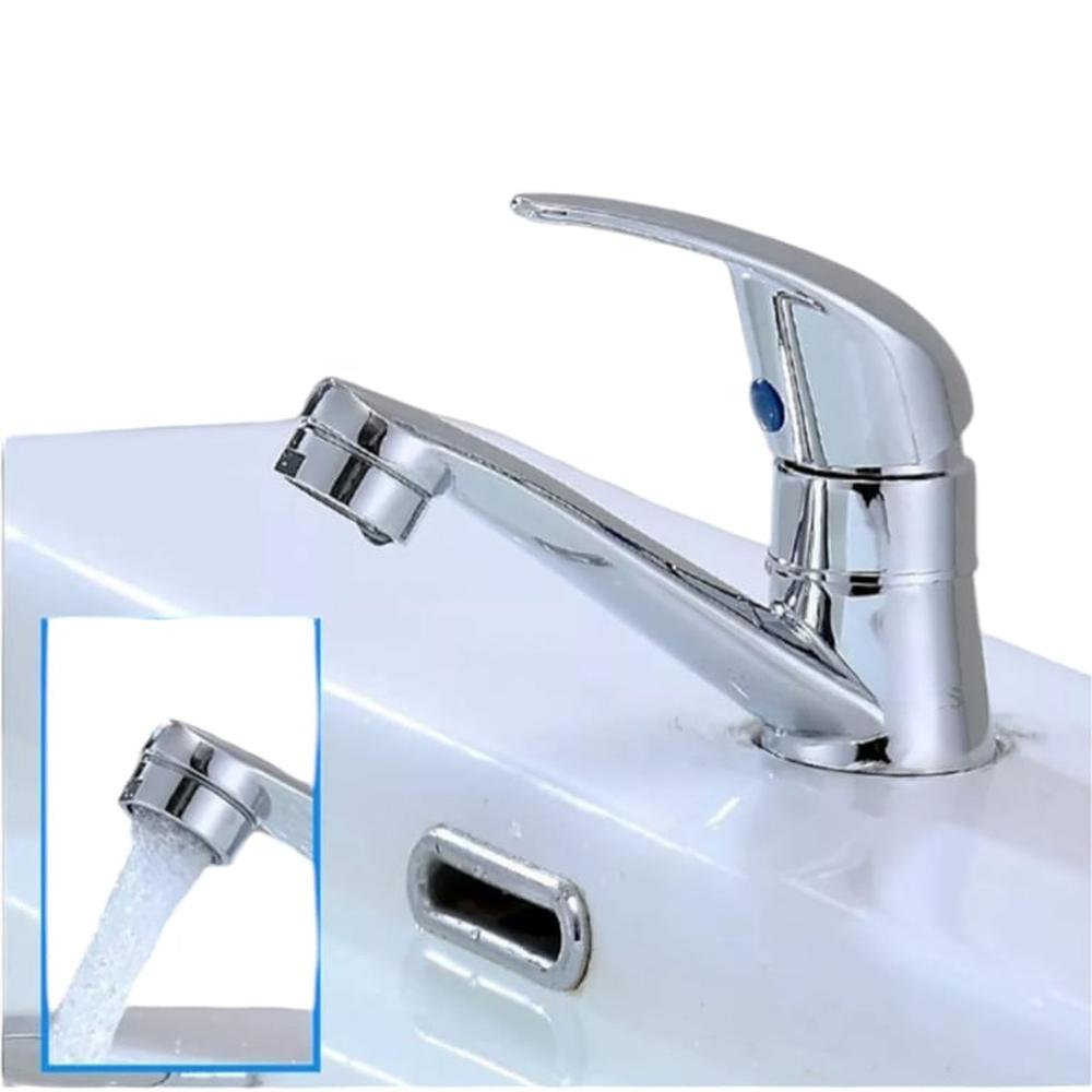 Grifo Caño lavabo Monomando de 12cm de ABS Cromado y rosca acero