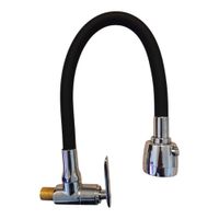 Grifo Pared agua fría Bronce Cromado Manguera flexible NEGRO MATE
