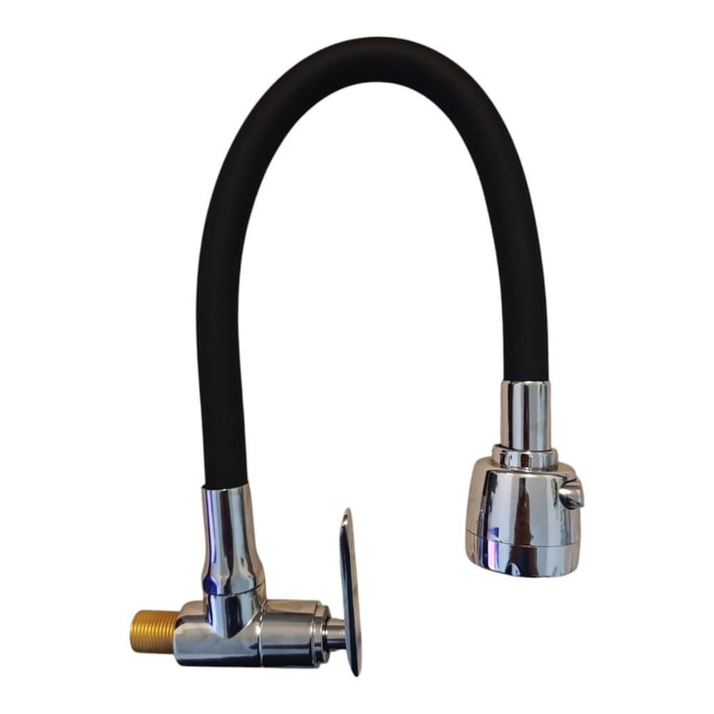 Grifo Pared agua fría Bronce Cromado Manguera flexible NEGRO MATE