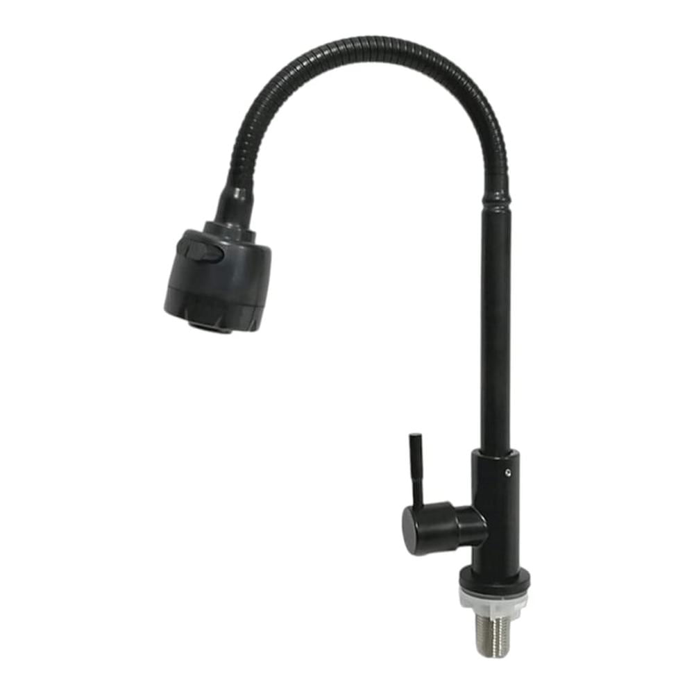 Grifo monomando Cocina Flexible agua fría al mueble NEGRO MATE