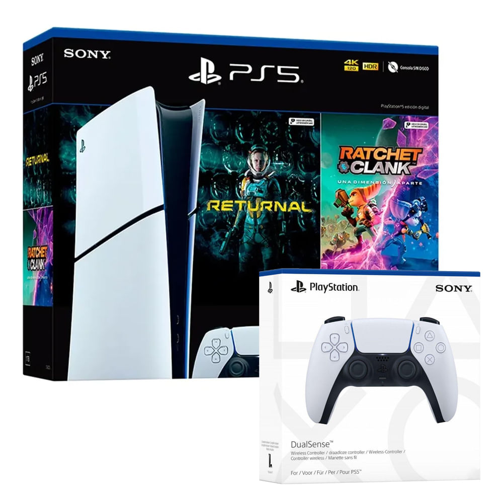 Consola PlayStation 5 Slim Digital Bundle Edition incluye Returnal + Ratchet and Clank + Mando