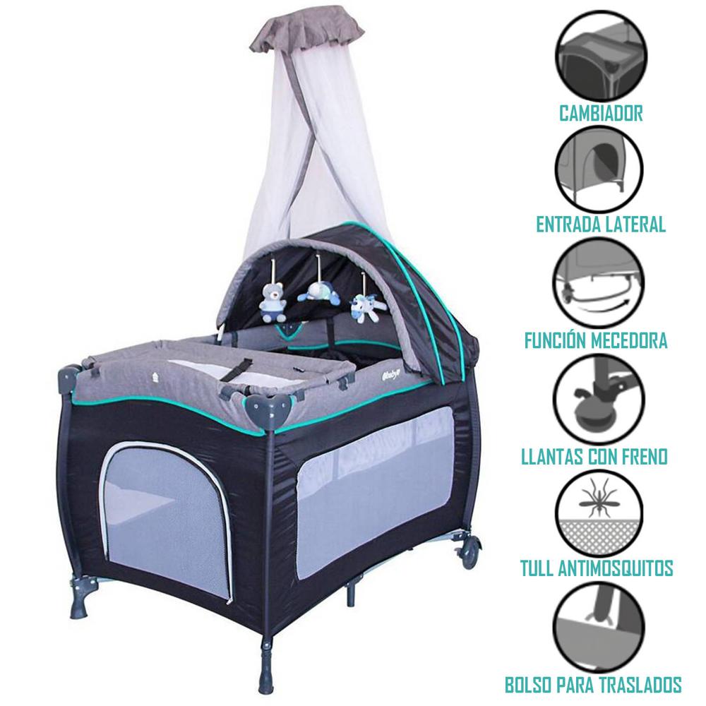 Cuna Corra Mecedora Sally Celeste