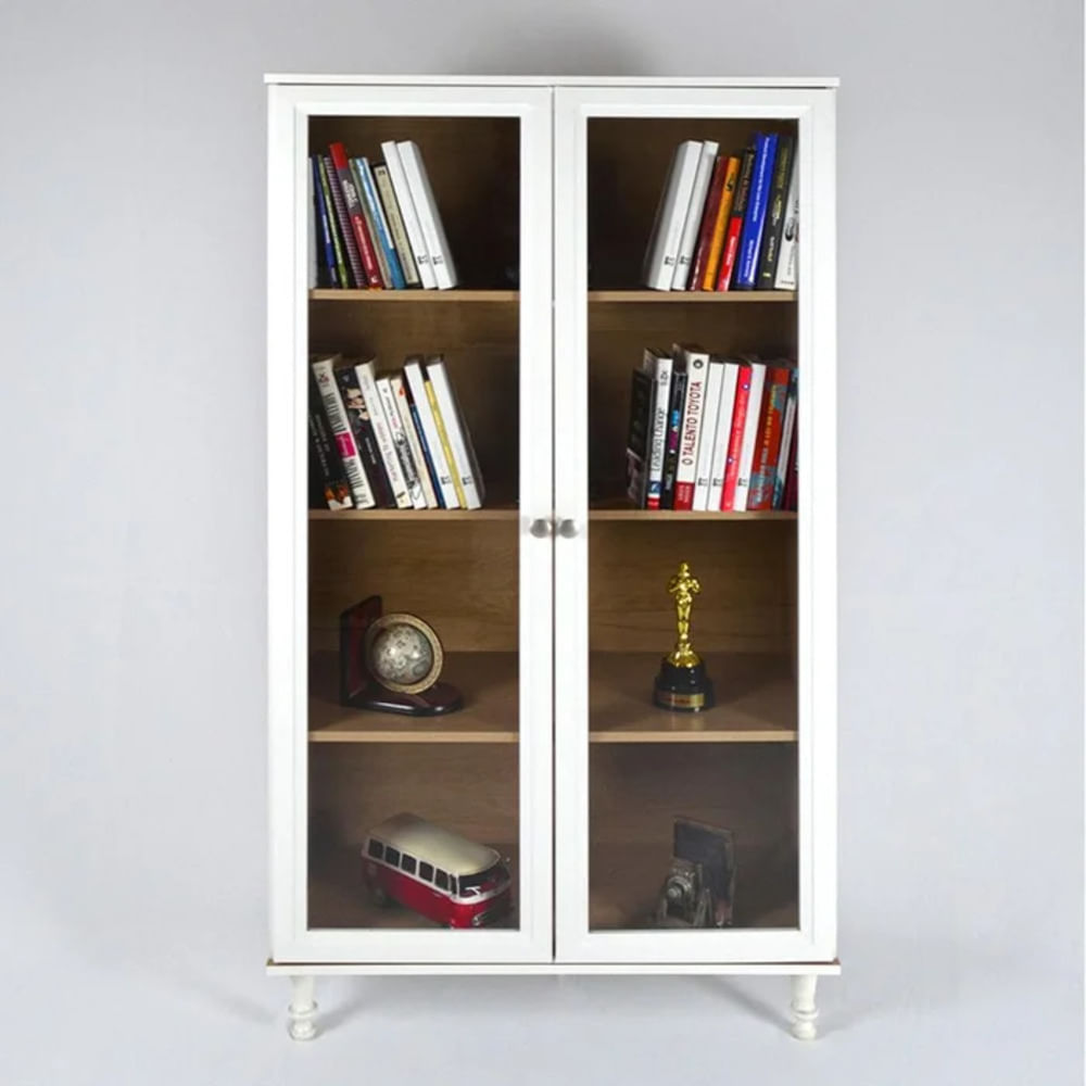 Vitrina Moderna Jinbee Blanco con Marrón R&R MUEBLES