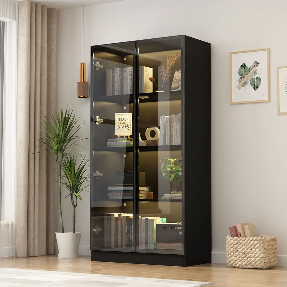 Vitrina Moderna Oka Negro R&R MUEBLES