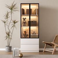 Vitrina Moderna Harutora Blanco y Negro R&R MUEBLES