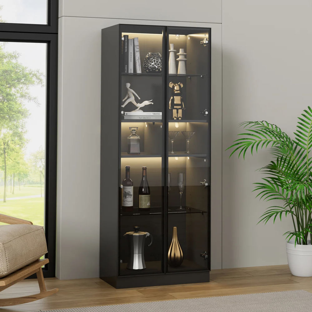 Vitrina Moderna Ranmaru Negro R&R MUEBLES
