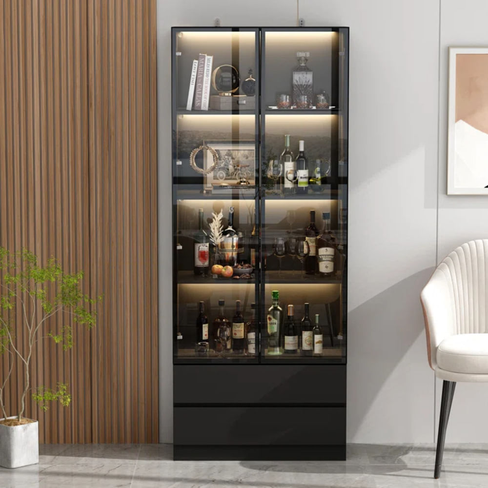 Vitrina Moderna Harutora Negro R&R MUEBLES