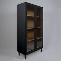 Vitrina Moderna Jinbee Negro con Marrón R&R MUEBLES