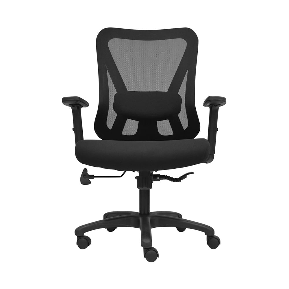 Silla Ergonómica Mecanismo Lap Dolphin Negro Gerente Brazo Regulable Nylon Ofideas
