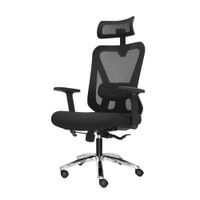 Silla Ergonómica Mecanismo Lap Dolphin Negro Presidente Brazo Regulable Cromado Ofideas