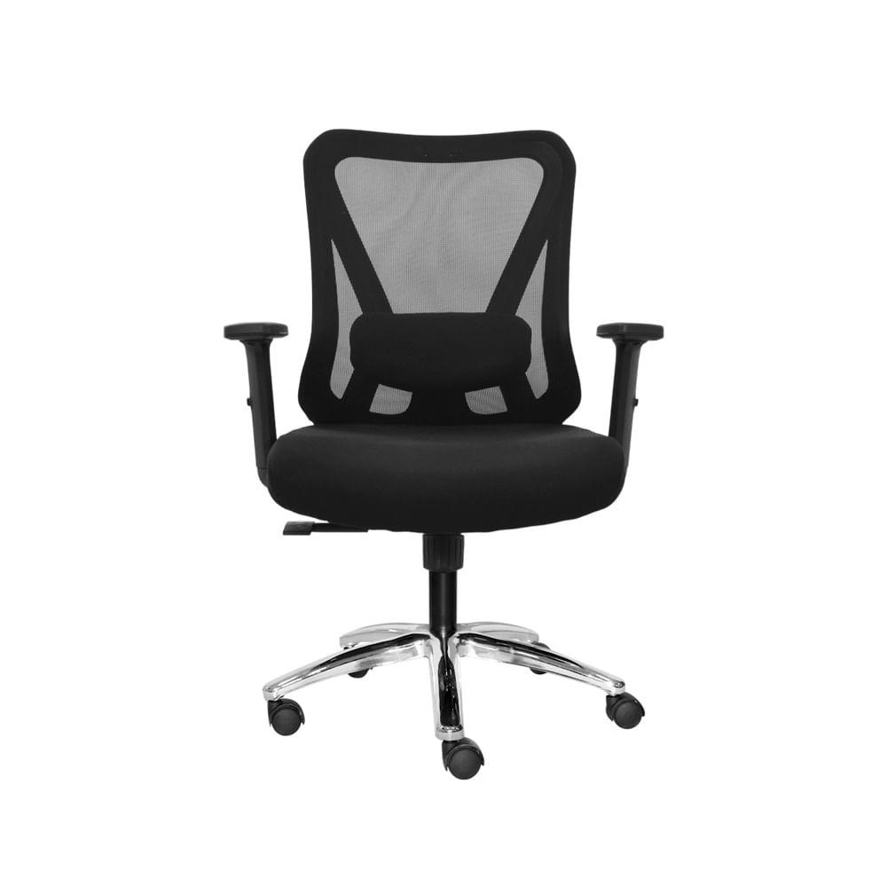 Silla Ergonómica Reclinable Dolphin Negro Gerente Brazo 3D. Cromado Ofideas
