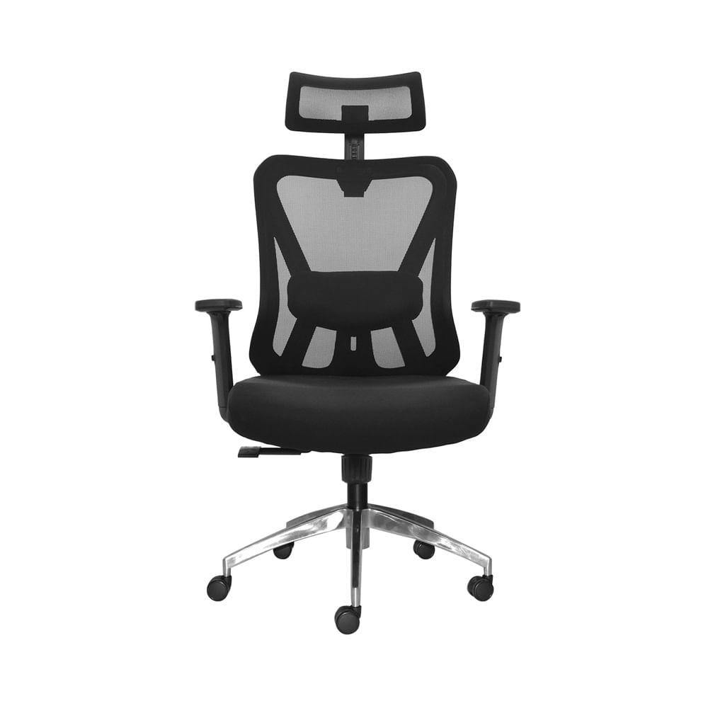 Silla Ergonómica Reclinable Dolphin Negro Presidente Brazo 3D. Aluminio Ofideas