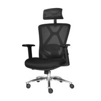 Silla Ergonómica Reclinable Levi II En Malla Negro Ofideas