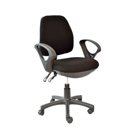 Silla Ergonómica Reclinable Lee Nylon Negro Brazos Fijos Ofideas