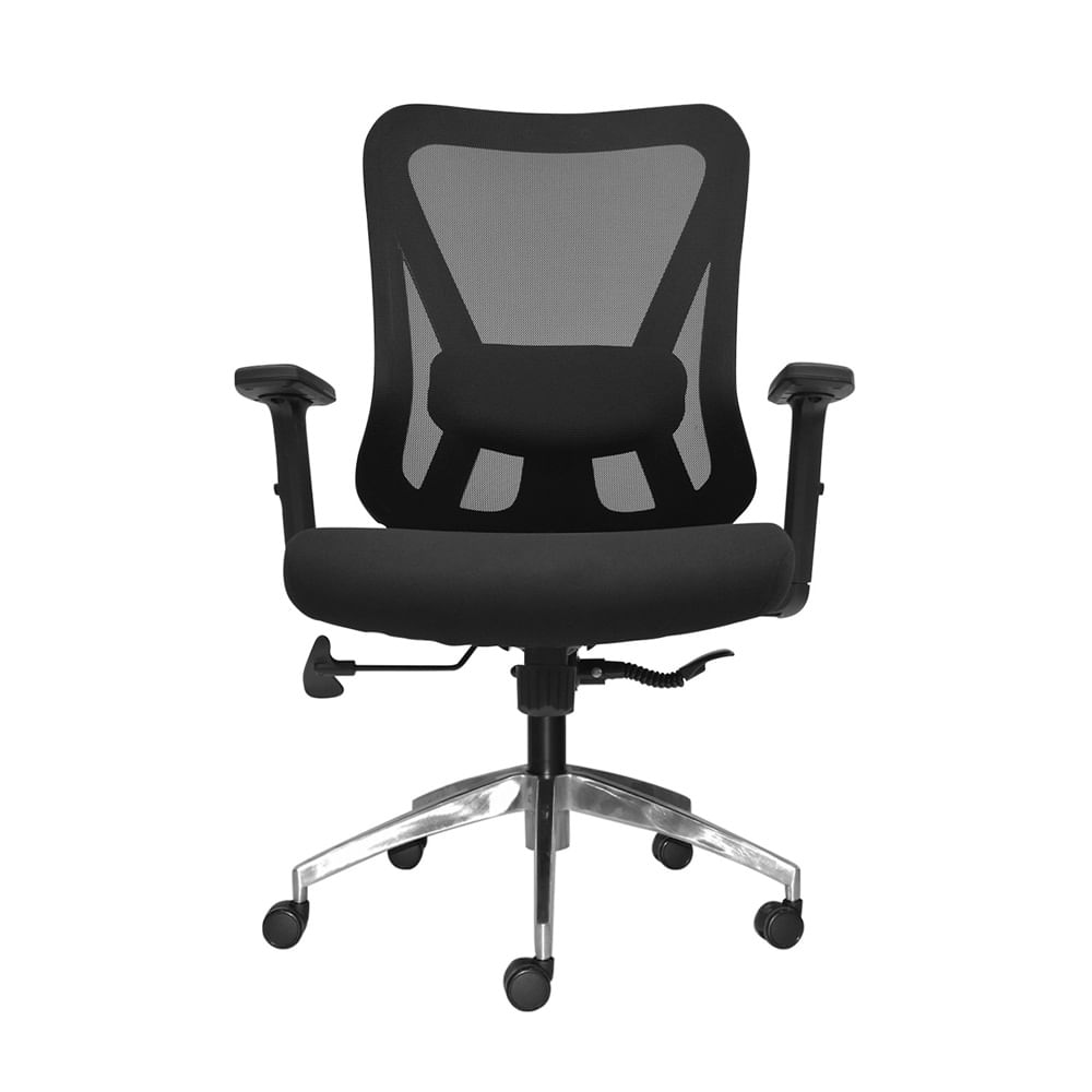 Silla Ergonómica Mecanismo Lap Dolphin Negro Gerente Brazo Regulable Aluminio Ofideas