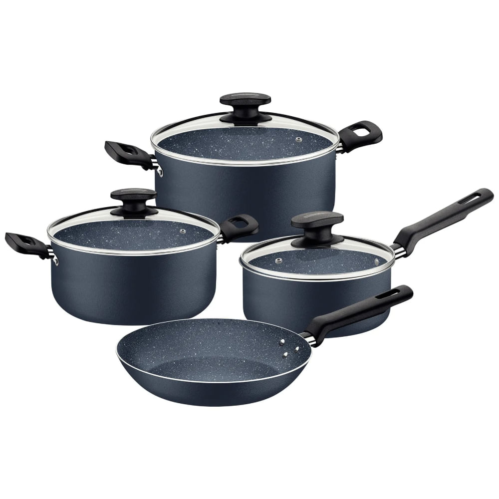 Juego de Ollas Tramontina de 7 Piezas en Aluminio Azul 27899423