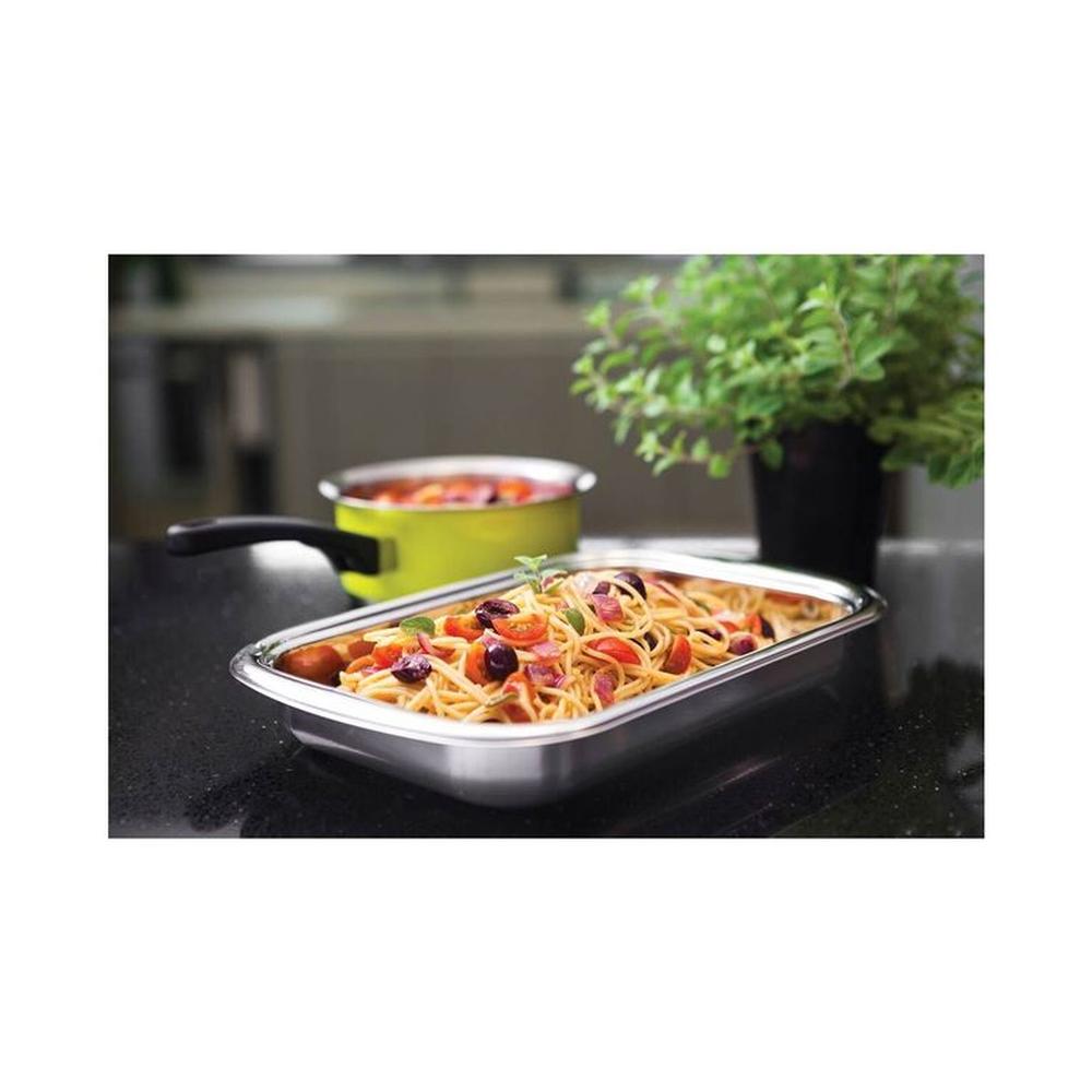 BANDEJA PARA HORNEAR O SERVIR TRAMONTINA C/TAPA DE VIDRIO