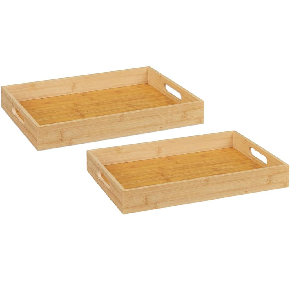 Bandeja de Bambú Pack X2 de 38 x 25