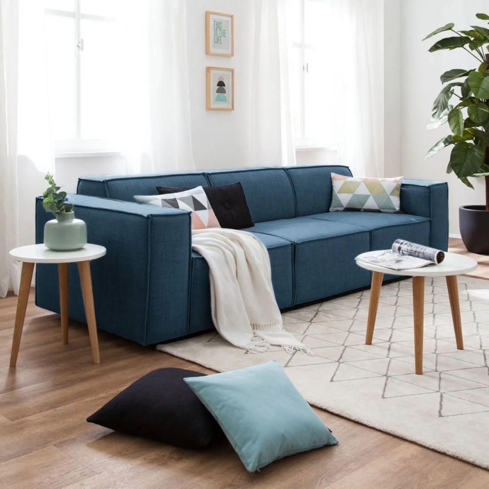 Sofá 3 Cuerpos Vitoriano Azul Claro