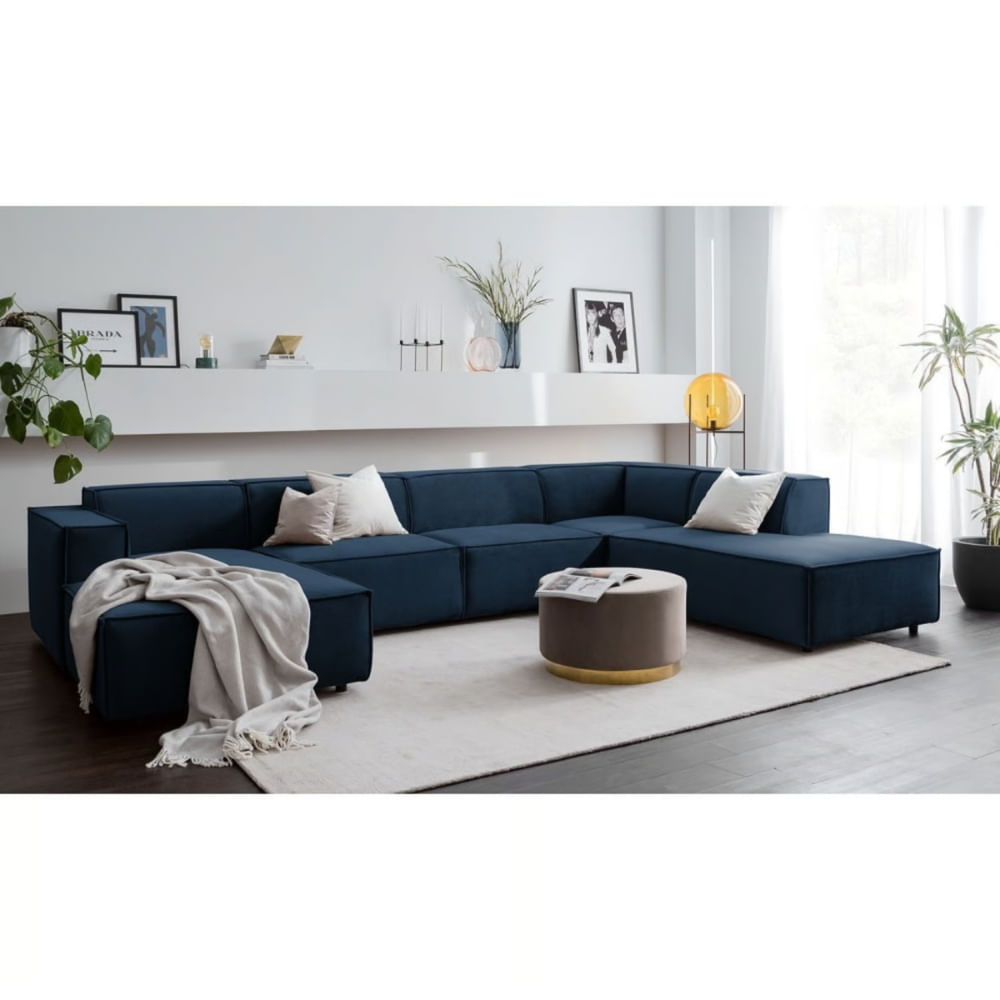 Seccional Derecho Lujo Vitoriano Azul Oscuro