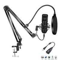 Kit Micrófono Condensador Para Estudio Pc Lapto Podcast BM800 Negro