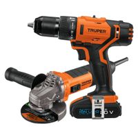 Taladro Percutor Inalambrico 20v + Amoladora Profesional 850w Truper 11020-100735