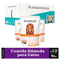 Pack x12 Comida Húmeda Gato Esterilizado Amanova Pollo 85gr