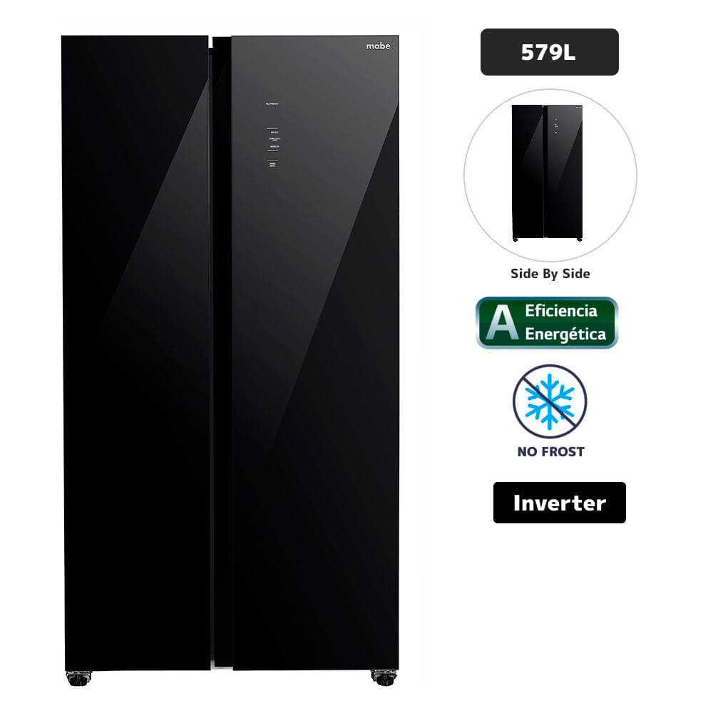 Refrigeradora MABE 579L No Frost MSD631LKLNG0 Black Glass