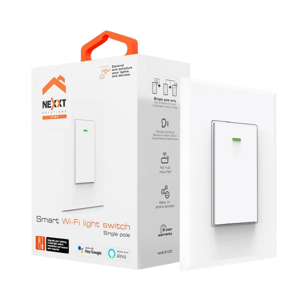 Interruptor Inteligente Monopolar con Conexion Wi-Fi Nexxt NHE-S100