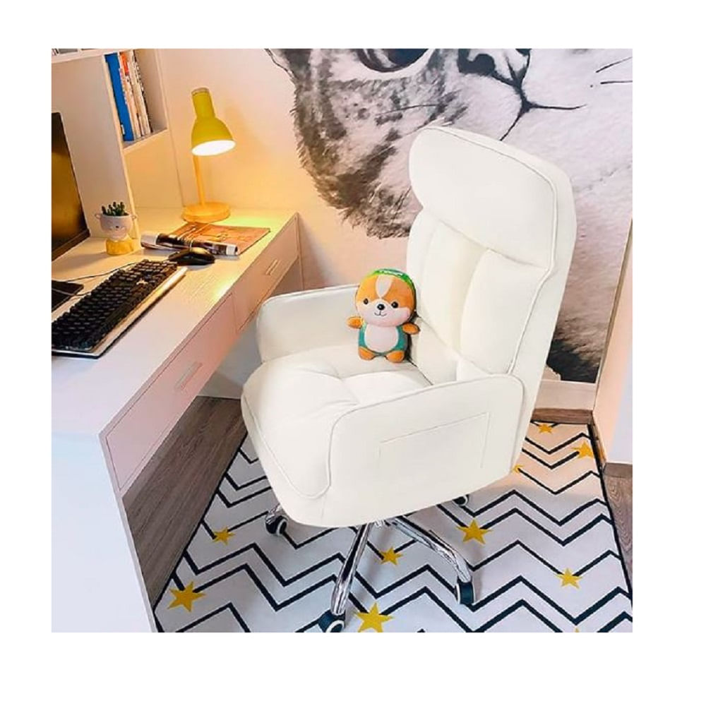 SILLA GIRATORIA DMUEBLES QARAZ DE ESCRITORIO BLANCO
