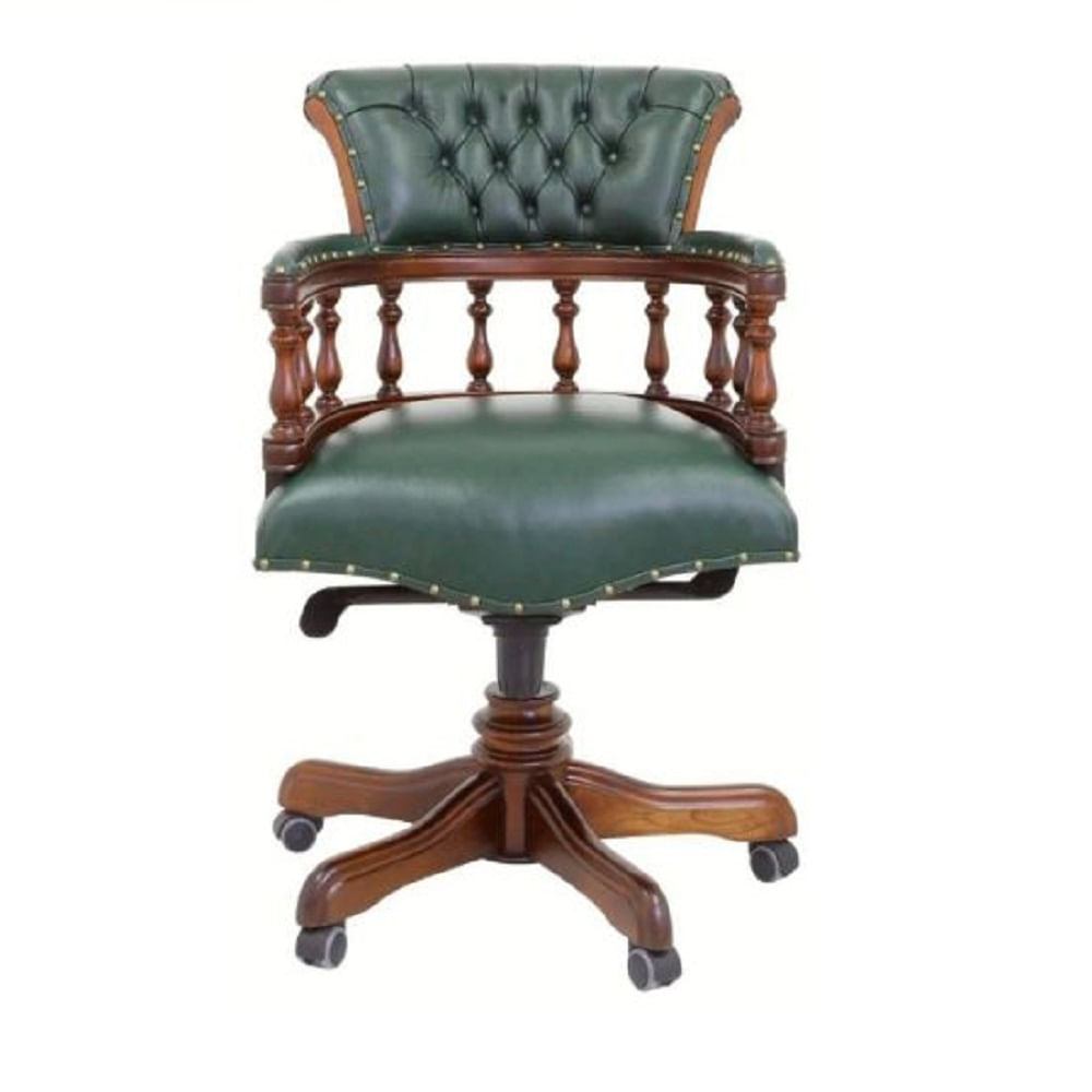SILLA GIRATORIA DMUEBLES QUIN DE ESCRITORIO MARRON CON VERDE