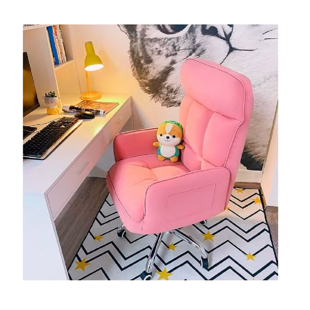 SILLA GIRATORIA DMUEBLES QARAZ DE ESCRITORIO ROSADO
