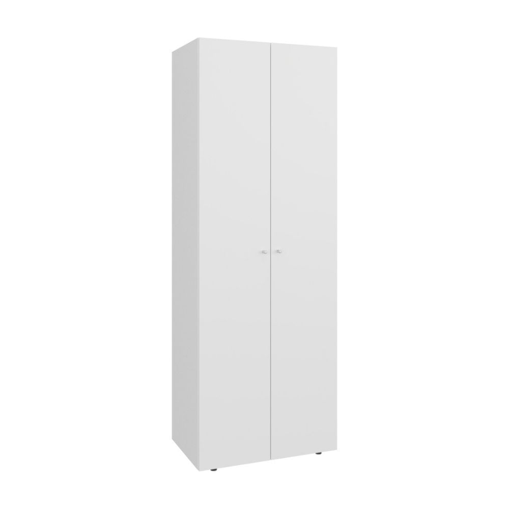 Ropero 2 Puertas 1 Barra Melamina Blanco Tuhome