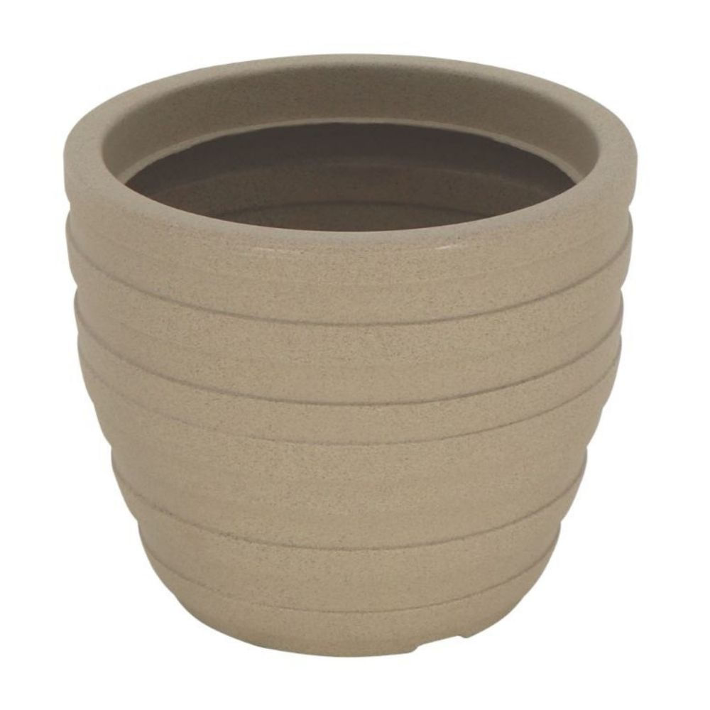Maceta con Plato Tramontina Inca 32cm Granito Arena