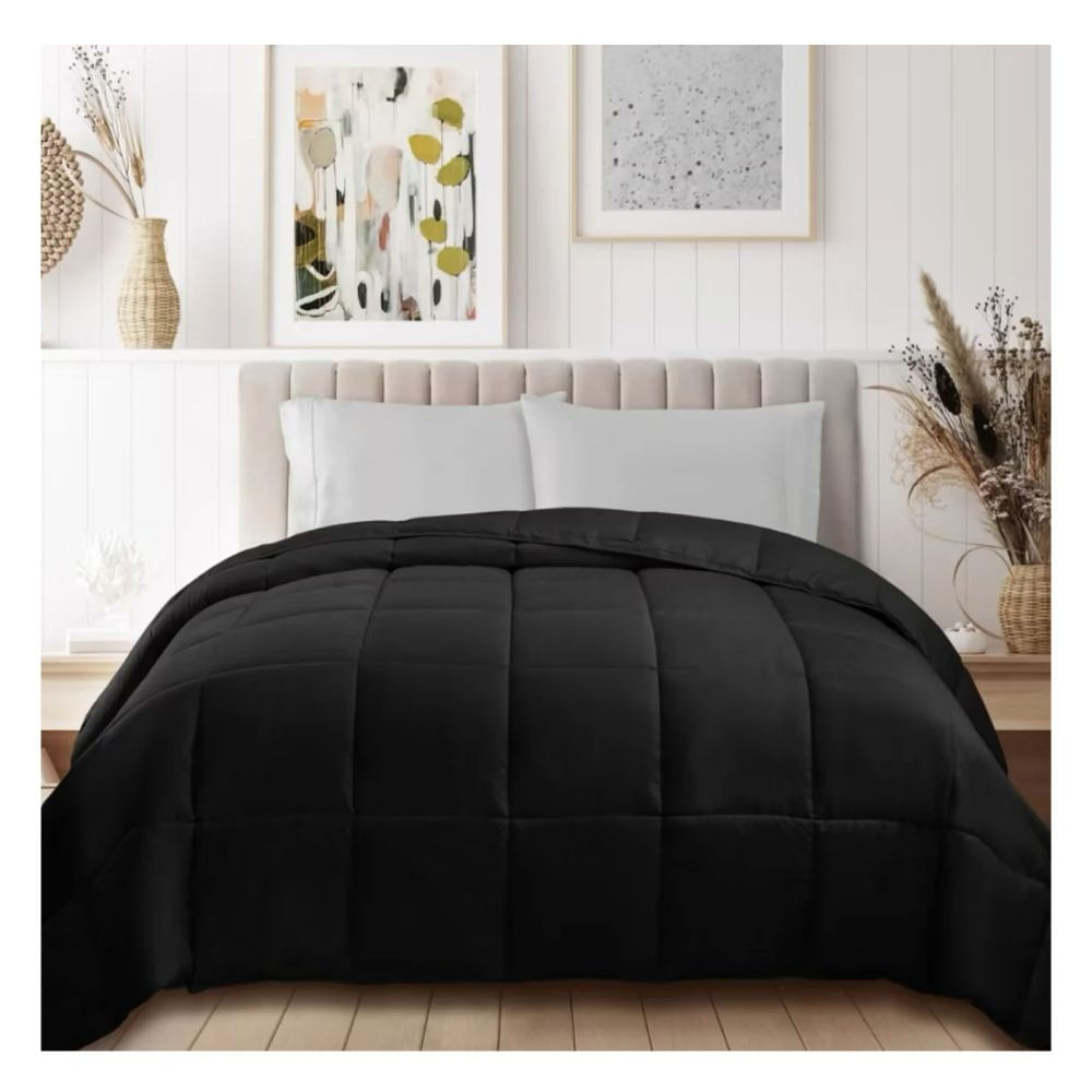 Cubrecama Moun 100 % algodón bramante queen negro 200 hilos Lima Tienda