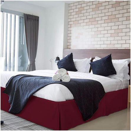 Faldon de Tarima Nube hogar King 200cm x 200cm Elegance Drill 30 cm Rojo Vino Faldon de Tarima Nube hogar King 200cm x 200cm Elegance Drill 30 cm Rojo Vino